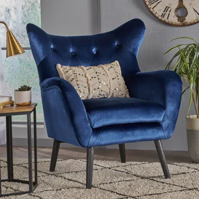 Streamdale Furniture Streamdale Luxurious Velvet Armchair With Wingback Design And Vibrant Hues