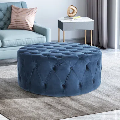 Streamdale Furniture Streamdale Luxurious Velvet Button-tufted Ottoman Modern Glamour For Any Décor