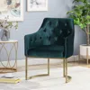 Streamdale Furniture Streamdale Luxurious Velvet Club Chair: U-base, Tufted Elegance, Iron Strength