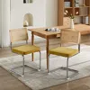 Streamdale Furniture Streamdale Luxurious Velvet Upholstered Armchair With Rattan Back And Steel Pipe Frame