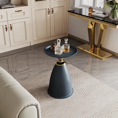 Streamdale Furniture Streamdale Luxury Design Iron End Table In Blue