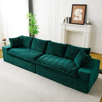 Streamdale Furniture Streamdale Luxury Green Turtle Velvet Multifunctional Sofa