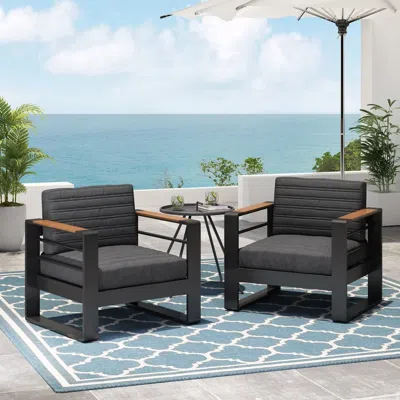 Streamdale Furniture Streamdale Luxury Outdoor Club Chair Set With Water-resistant Cushions