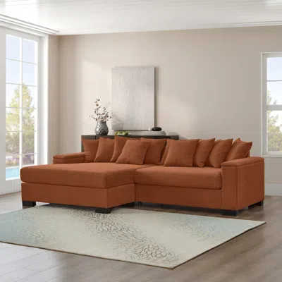 Streamdale Furniture Streamdale Luxury Sectional Couch, L Shape Sofa, Storage, Corduroy Reddish Brown