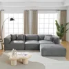 Streamdale Furniture Streamdale Luxury Velvet 4-seater Sofa With Footstool & Throw Pillows