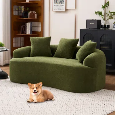 Streamdale Furniture Streamdale Ly-025 Forest Green Loveseat Sofa