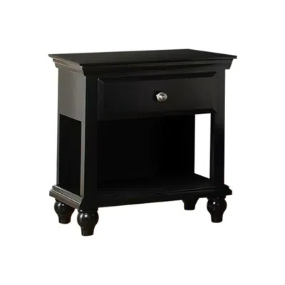 Streamdale Furniture Streamdale Lyndon Nightstand With One Drawer And Shelf In Finish In Black