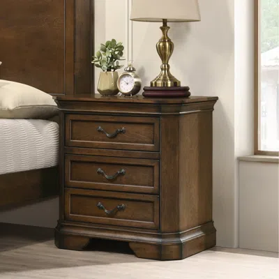 Streamdale Furniture Streamdale Maderne Traditional Wood 3-drawer Nightstand, Antique Walnut/brown
