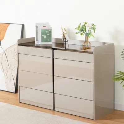 Streamdale Furniture Streamdale Makeup & Jewelry Cabinet W/ Bluetooth Light & Glass Top