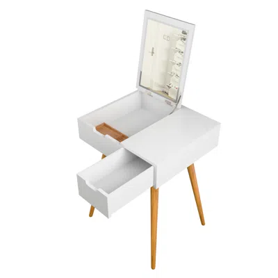 Streamdale Furniture Streamdale Makeup Vanity Table With Flip Top Mirror & 2 Drawers