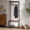 Streamdale Furniture Streamdale Mango Wood Entryway Coat Rack Bench With Storage