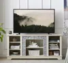 Streamdale Furniture Streamdale Mantel Stone Tv Media Stand With With Faux Stacked Stone Surround
