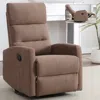 Streamdale Furniture Streamdale Manual Recliner Chair With Rocker And Swivel In Fabric For Living Room, Brown