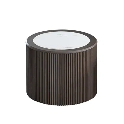 Streamdale Furniture Streamdale Marble Coffee Table - Round End Table - Dark Brown