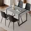 Streamdale Furniture Streamdale Marble Dining Set With Metal Frame And Pu Cushions