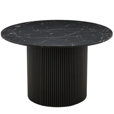Streamdale Furniture Streamdale Marble Grain Dining Table, 47" Round, Wood Strip Base