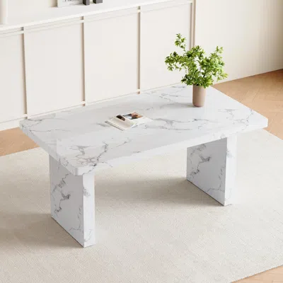 Streamdale Furniture Streamdale Marble Pattern Dining Table - Luxurious & Low-key (63")