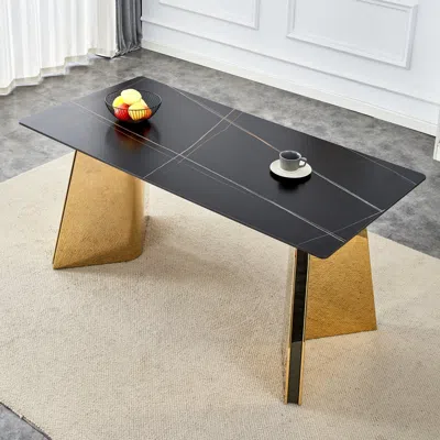 Streamdale Furniture Streamdale Marble-patterned Dining Table With Butterfly Legs (heat-resistant)