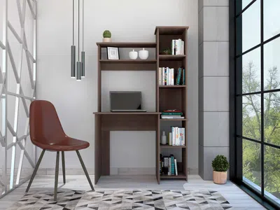 Streamdale Furniture Streamdale Marston 6-shelf Writing Desk With Built-in Bookcase