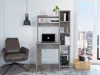 Streamdale Furniture Streamdale Marston 6-shelf Writing Desk With Built-in Bookcase