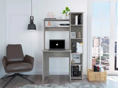 Streamdale Furniture Streamdale Marston 6-shelf Writing Desk With Built-in Bookcase