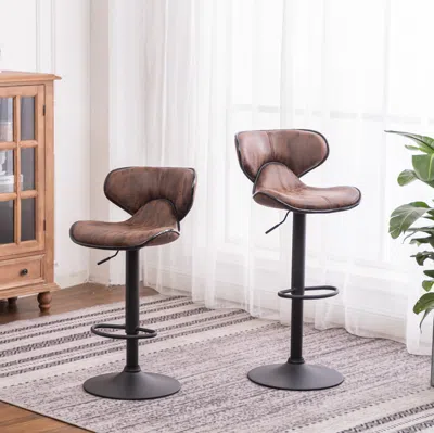 Streamdale Furniture Streamdale Masaccio Leatherette Airlift Adjustable Swivel Barstools