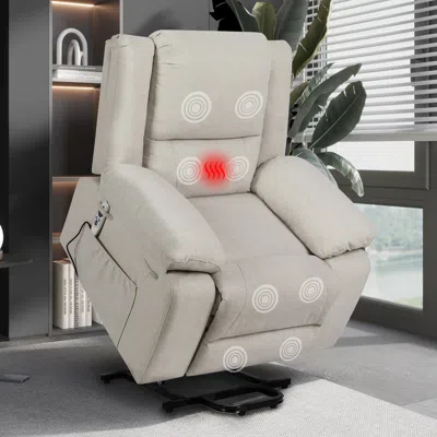 Streamdale Furniture Streamdale Massage Electric Recliner Chair For Elderly With Remote & Heating In Gray