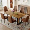 Streamdale Furniture Streamdale Mdf Dining Table Set With 6 Armless Suede Chairs