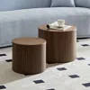 Streamdale Furniture Streamdale Mdf Nested Table Set 2 Pieces, Handcrafted Round Coffee Table