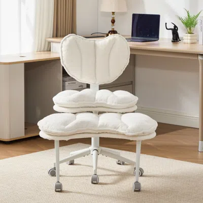 Streamdale Furniture Streamdale Meditation Chair Plus, Teddy Fleece Double-layer Padding Rolling Chair