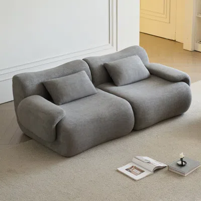 Streamdale Furniture Streamdale Memory Foam 2-seater Sofa In A Box - Light Grey In Gray