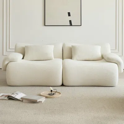 Streamdale Furniture Streamdale Memory Foam 2-seater Sofa In A Box - White