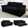 Streamdale Furniture Streamdale Memory Foam L-shaped Corduroy Sofa - Convertible, Compact Couch (black) In Black