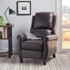 Streamdale Furniture Streamdale Memphis Pu Leather Recliner Club Chair - Burgundy Brown/espresso Finish