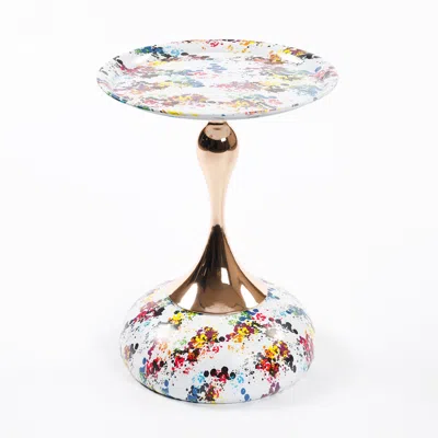 Streamdale Furniture Streamdale Mermaid Tail Metal Pedestal Table For Small Spaces