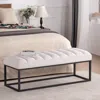 Streamdale Furniture Streamdale Metal Base Upholstered Bench For Bedroom For Entryway