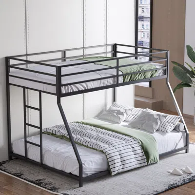 Streamdale Furniture Streamdale Metal Bunk Bed Twin Over Full With Stairs