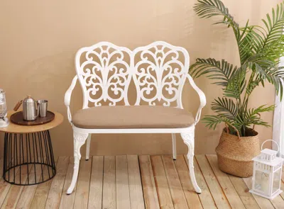 Streamdale Furniture Streamdale Metal Floral Park Bench For Outdoor Spaces