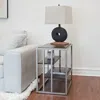 Streamdale Furniture Streamdale Metal Frame Wood Living Room Chairside Table With Shelf