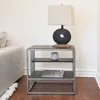 Streamdale Furniture Streamdale Metal Frame Wood Living Room End Table With Shelf