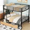 Streamdale Furniture Streamdale Metal Full Size Convertible Bunk Bed With 2 Drawers