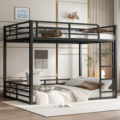 Streamdale Furniture Streamdale Metal Full Xl Over Full Xl Bunk Bed Frame - Black