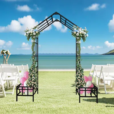 Streamdale Furniture Streamdale Metal Garden Arch Adjustable Width Black