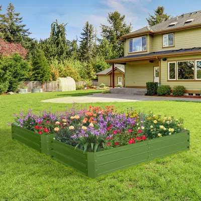 Streamdale Furniture Streamdale Metal Garden Bed 6x3x1 Ft (2 Pack) - Green