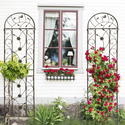 Streamdale Furniture Streamdale Metal Garden Trellis 86.7" Climbing Plant Support (4 Pack)