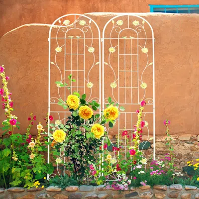 Streamdale Furniture Streamdale Metal Garden Trellis 86.7" X 19.7" For Climbing Plants