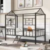 Streamdale Furniture Streamdale Metal House Bed Frame Twin Size With Slatted Support No Box Spring