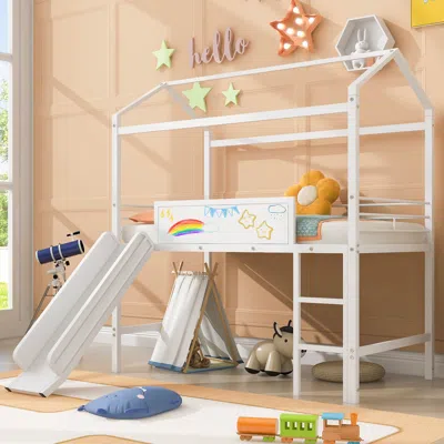 Streamdale Furniture Streamdale Metal House Bed With Slide