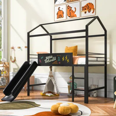 Streamdale Furniture Streamdale Metal House Bed With Slide