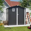 Streamdale Furniture Streamdale Metal Outdoor Storage Shed 6ft X 4ft, Steel Utility Tool Shed For Backyard Garden Patio L